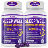 NEVISS Mélatonine 60mg — Bouteille pour un repos potentiel et régulation du sommeil.