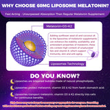 NEVISS Mélatonine 60mg — Vitamine D3 K2 soutient le système immunitaire potentiel.