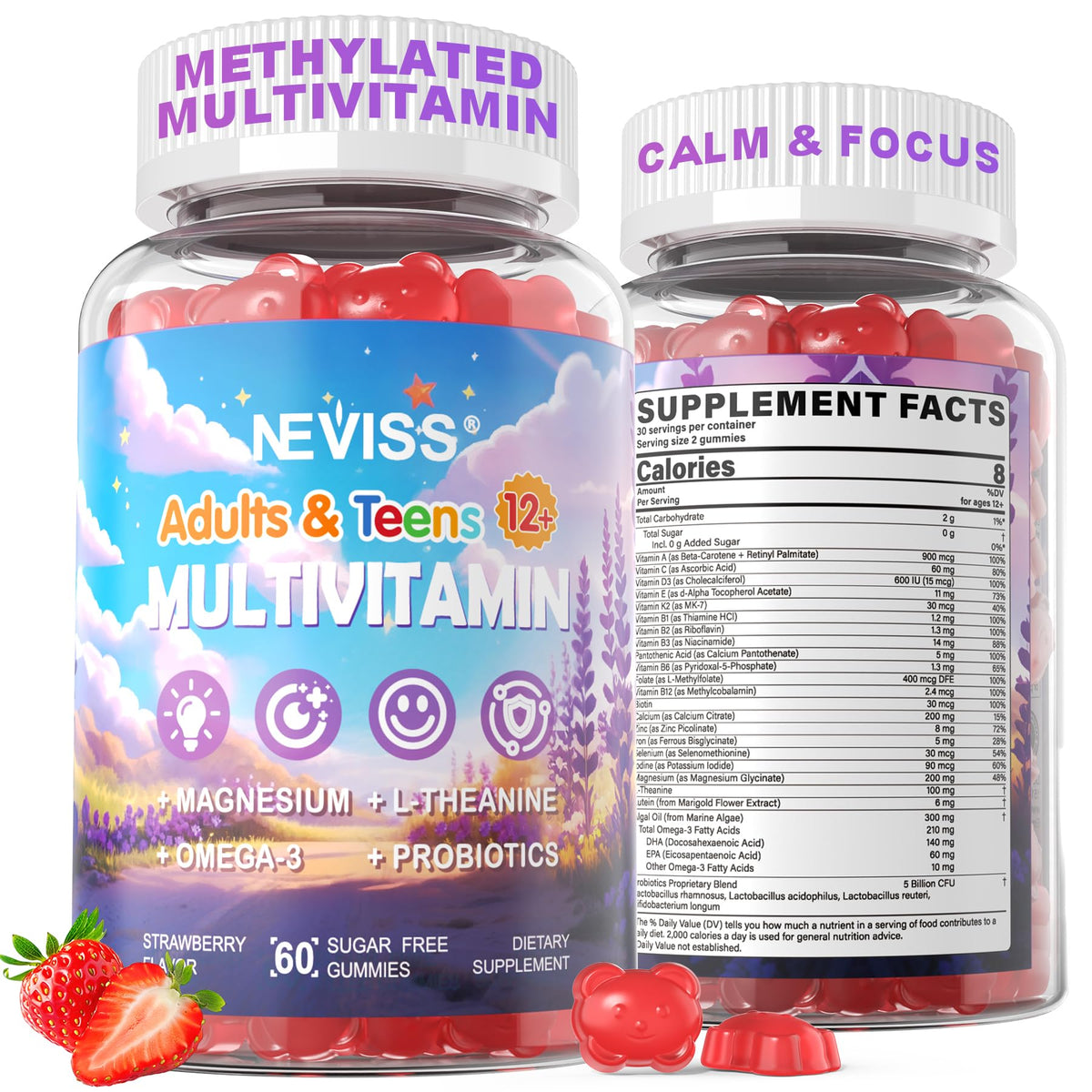 NEVISS Vitamines Adolescents gommes emballage pratique pour prise quotidienne