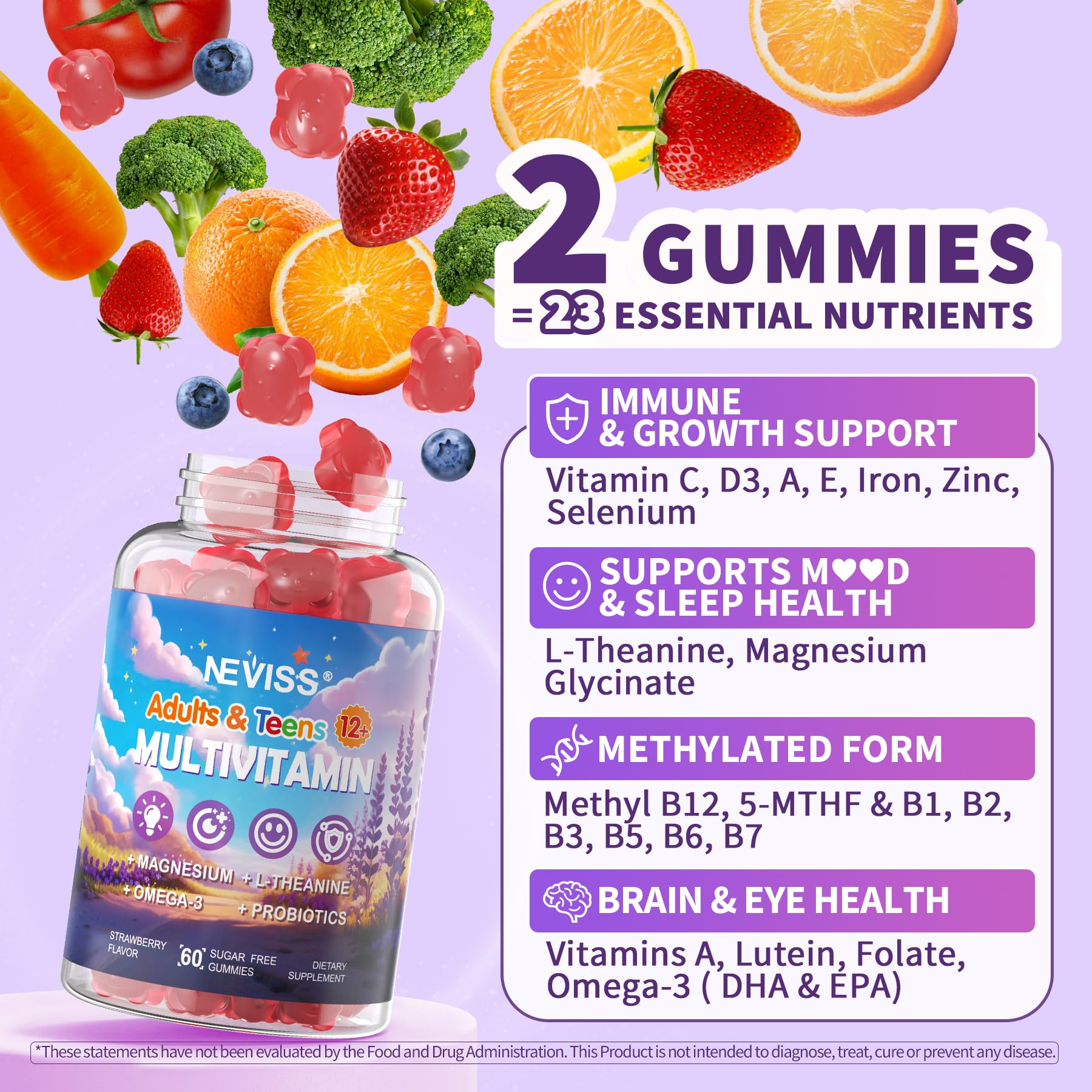 NEVISS Gommes magnésium glycinate – douceur gastrique et calme mental possible