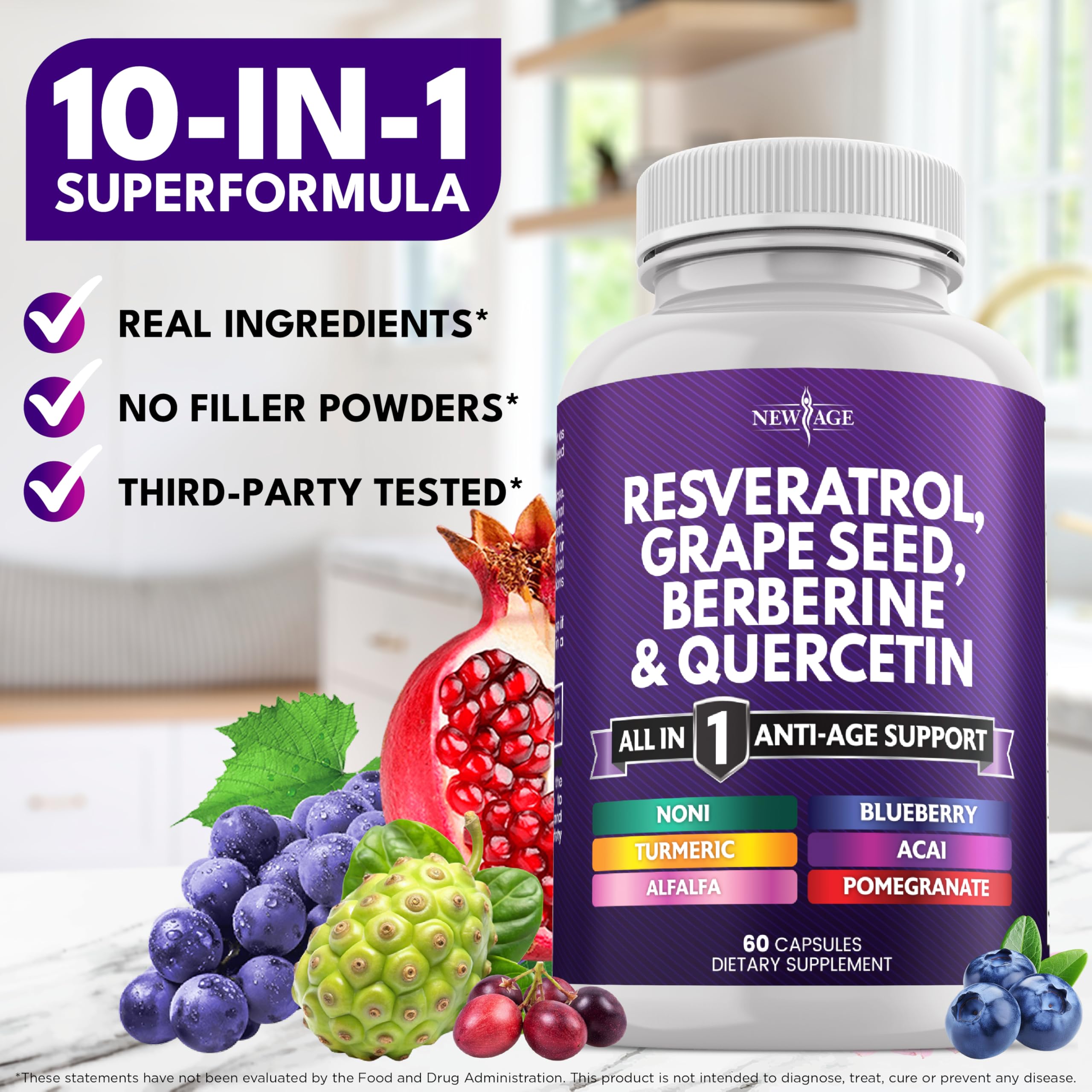 NEW AGE Baies d’acai, apportant saveur fruitée et nutriments bénéfiques.