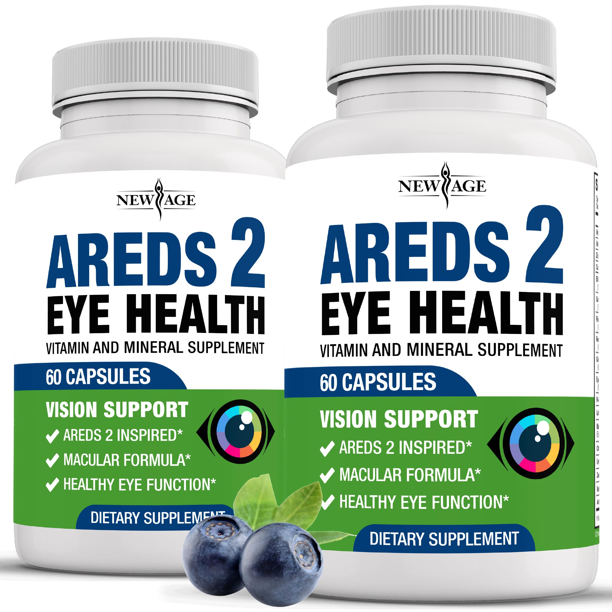 NEW AGE AREDS 2 avec myrtille 6000 mg pour le soutien visuel au quotidien