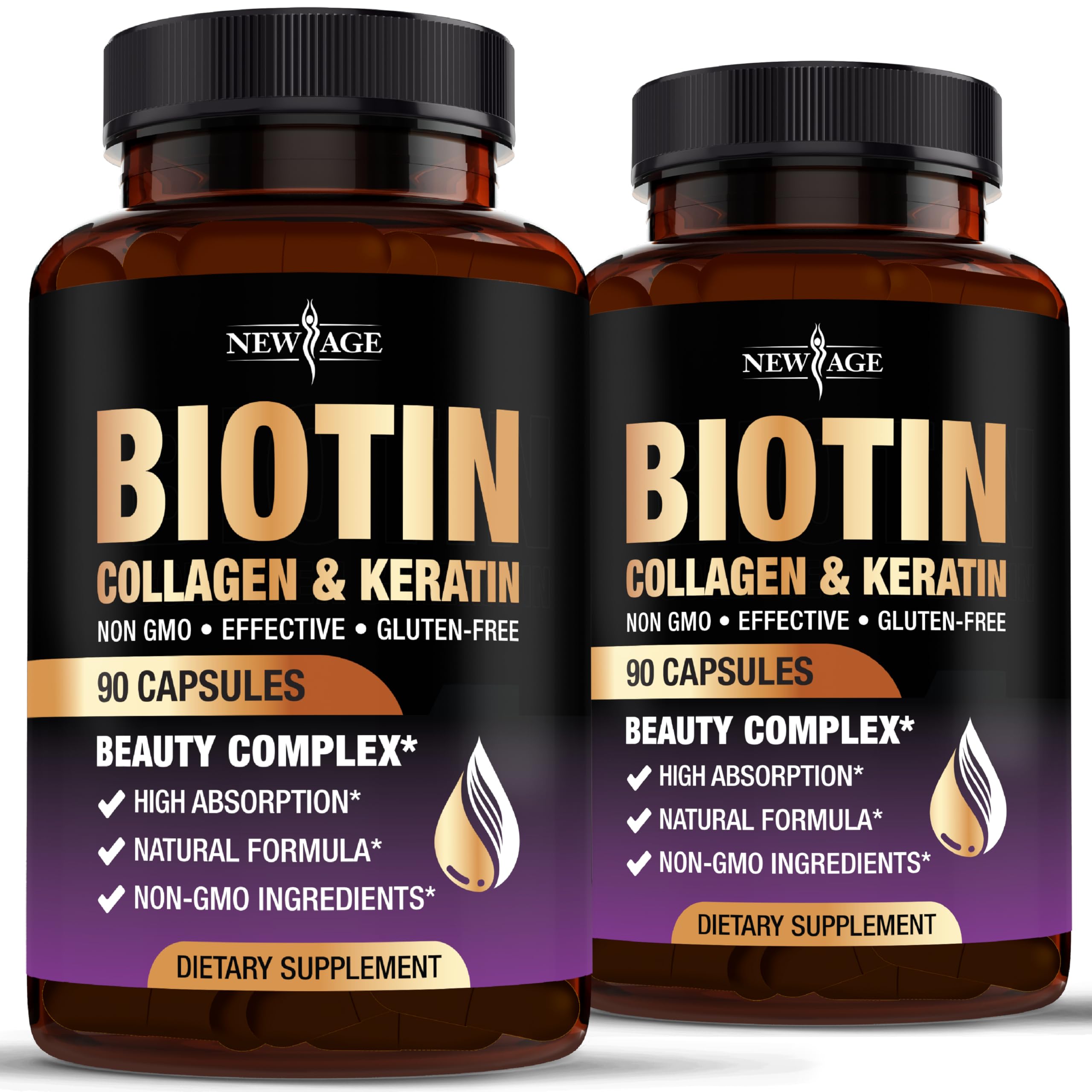 NEW AGE – Bouteille du complexe biotine-collagène-kératine-acide hyaluronique.