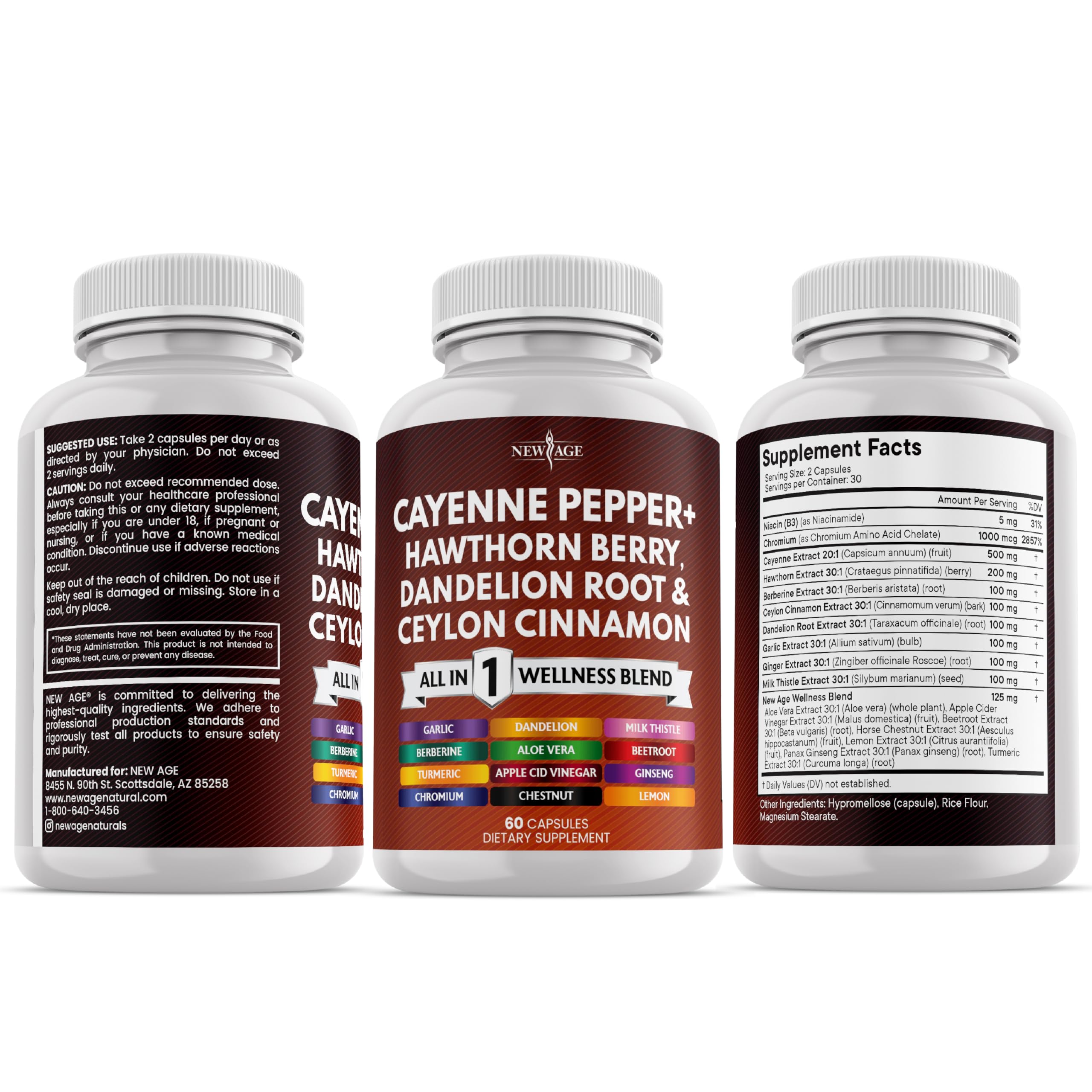 New Age capsules chardon-marie extrait, base végétale pour un équilibre quotidien.