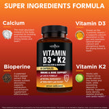 NEW AGE – Capsules vegan D3-K2 pour une meilleure absorption du calcium.