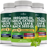 NEW AGE huile d'origan et extrait d'ail en bouteille, utilisation quotidienne pratique