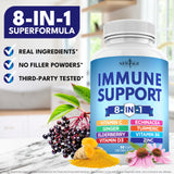 NEW AGE Immunité 8 en 1 – extrait de sureau noir et zinc mis en avant.