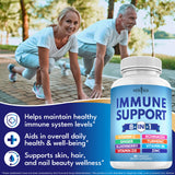 NEW AGE Immunité 8 en 1 – gélules dorées prêtes à être avalées facilement.