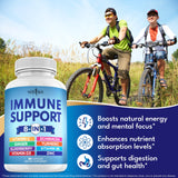 NEW AGE Immunité 8 en 1 – vue rapprochée des ingrédients clés.