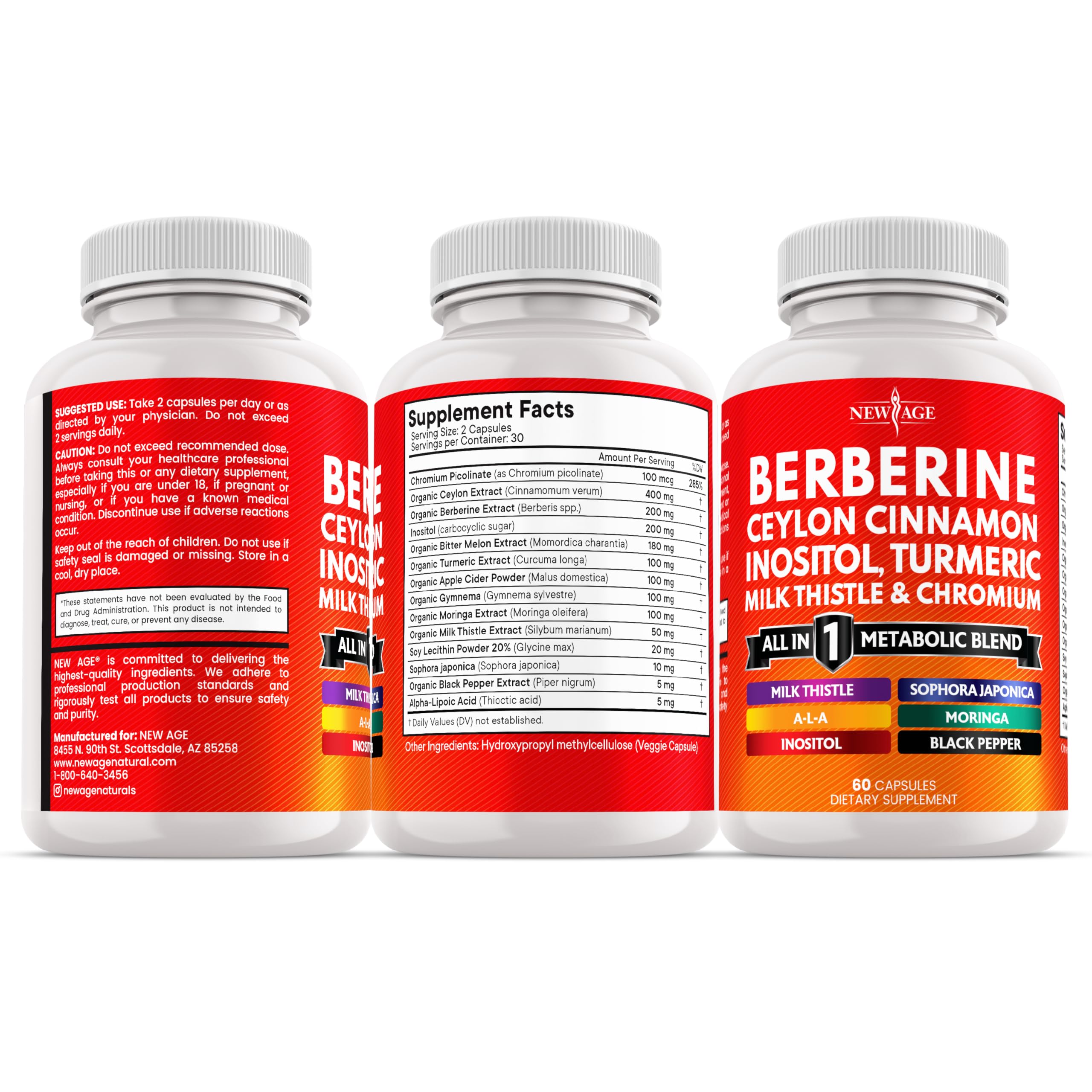 NEW AGE moringa chardon-marie curcuma inositol comprimés — soutien potentiel dans votre routine.