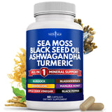 NEW AGE mousse de mer huile nigelle — bouteille prête à l'emploi et nutriments naturels.