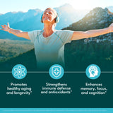 NEW AGE NAD+ et l astaxanthine – encadré des actifs pour absorption optimisée.