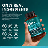NEW AGE NAD+ Formulation bio-disponible – vue micro-graphique de la composition.