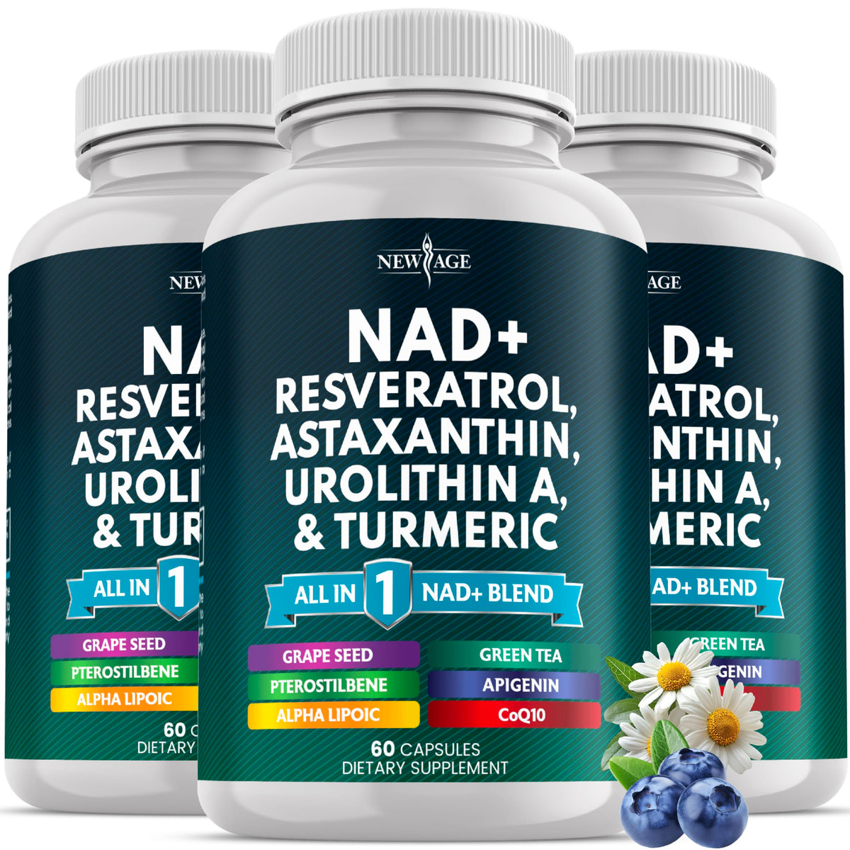 NEW AGE NAD⁺ Bouteille: énergie quotidienne et soutien mitochondrial