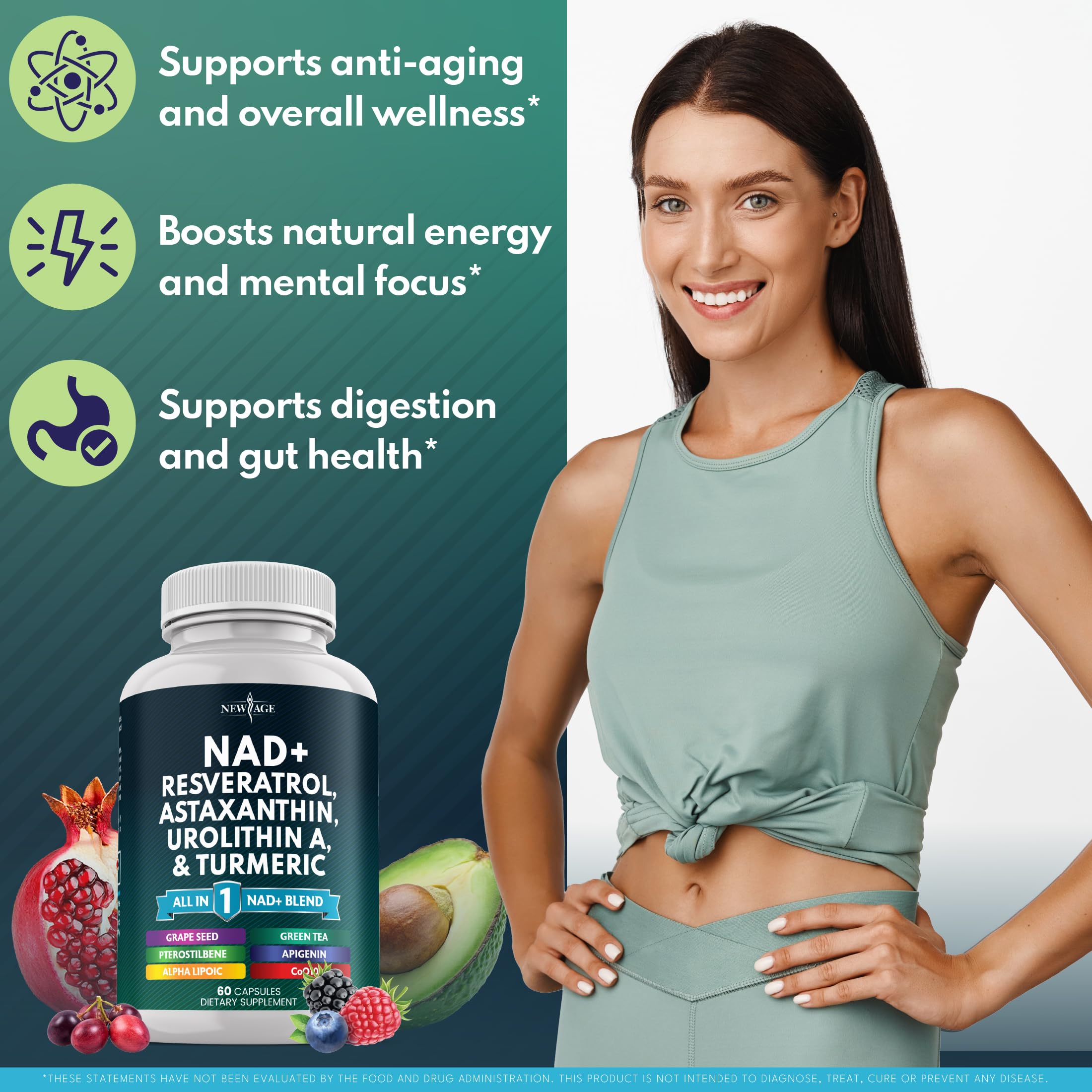 NEW AGE NAD⁺ Etiquette: informations claires sur les avantages