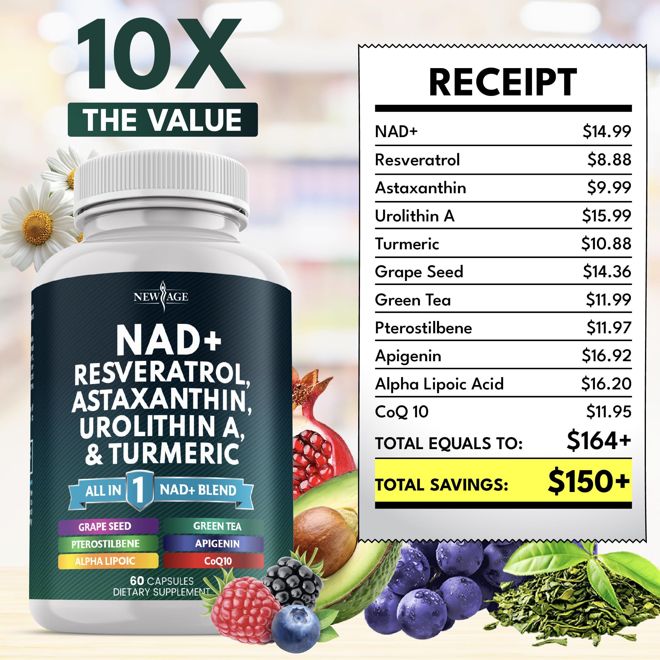 NEW AGE NAD⁺ Fiche nutritionnelle: sans OGM et vegan