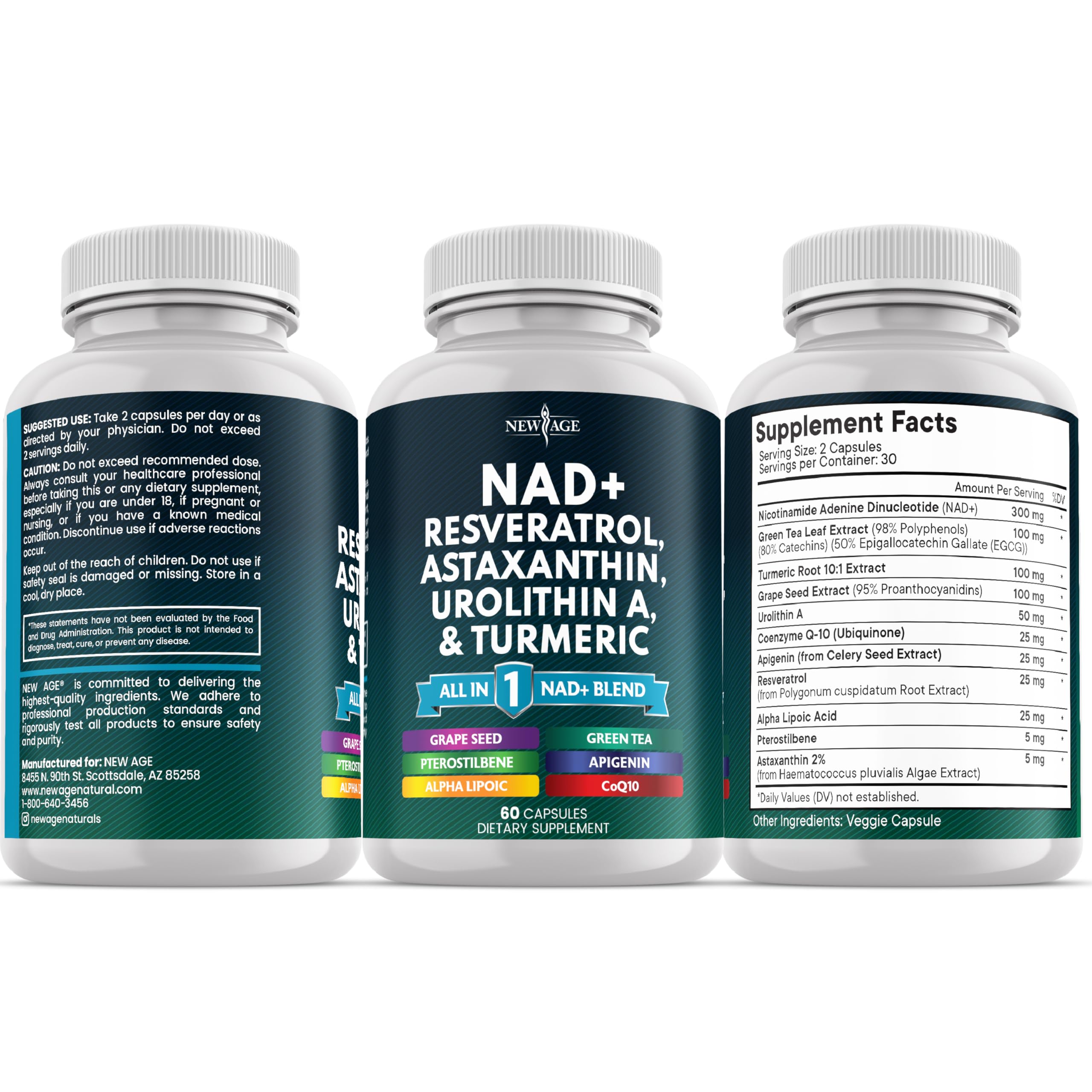 NEW AGE NAD+ – icone vegan sur l'emballage indiquant l'option vegan