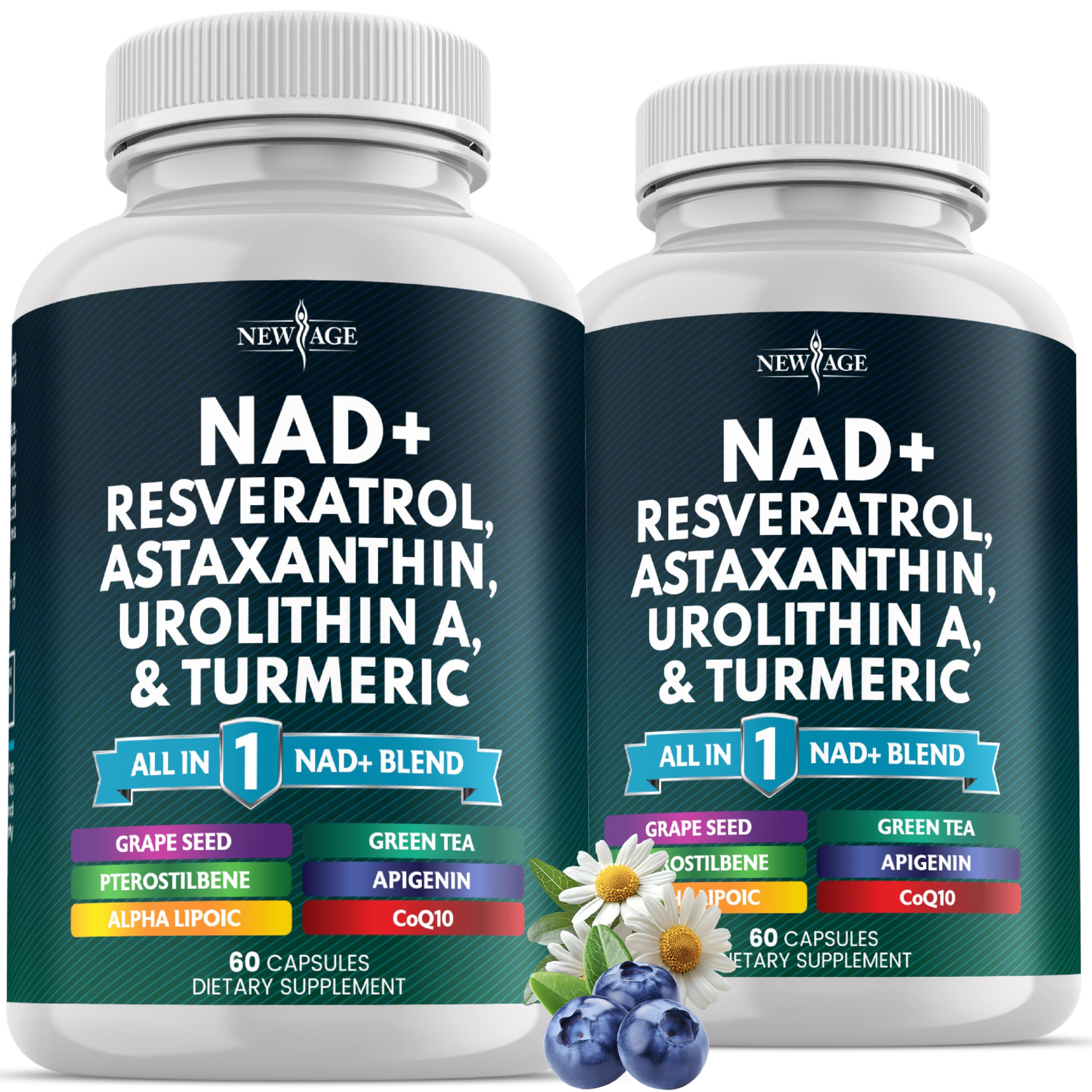 NEW AGE NAD+ – bouteille montrant le complément pour énergie potentielle