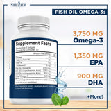 Capsules NEW AGE Omega-3 burpless, sans arrière-goût pour plus de confort.