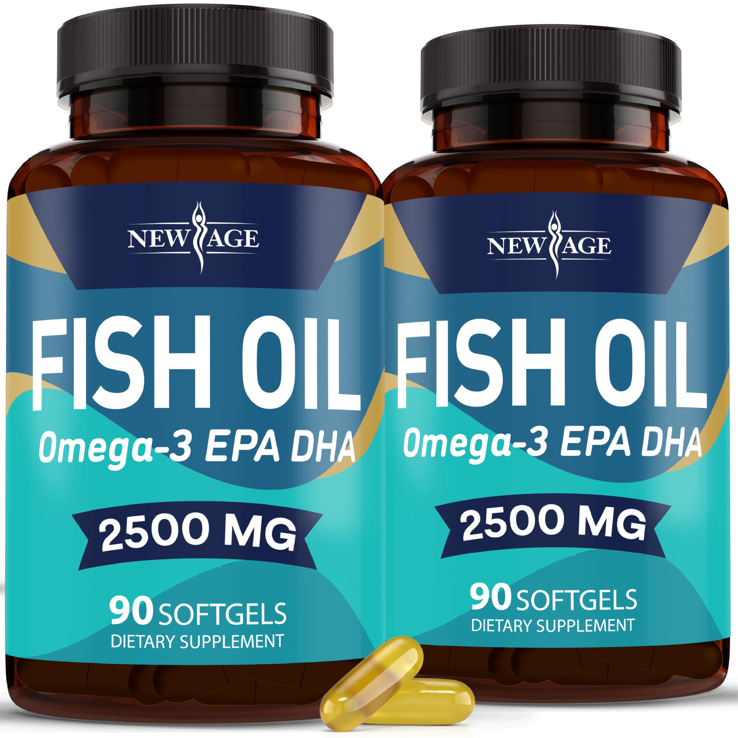 NEW AGE Omega3 – bouteille de capsules molles, soutien potentiel des articulations et du cerveau