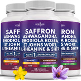 NEW AGE safran-ashwagandha, flacon de capsules pour le bien-être potentiel
