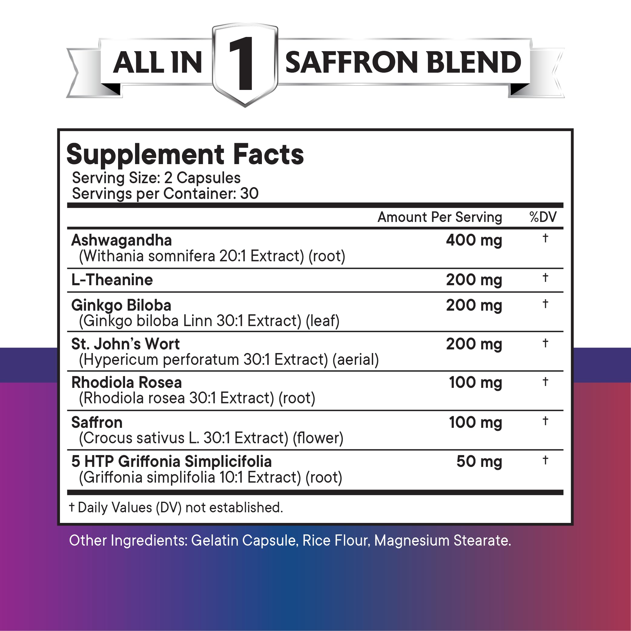 NEW AGE Safran: emballage clair sur les ingrédients pour suivre facilement la composition.