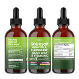 NEW AGE Soursop Drops emballage: flacon de 2 oz, facile à transporter.