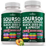 NEW AGE Soursop Supplément : bouteille et étiquette, soutien quotidien potentiel.