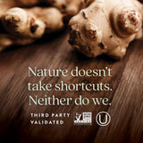 New Chapter All-Flora: étiquette vegan et sans gluten, symbole de qualité et d'éthique.