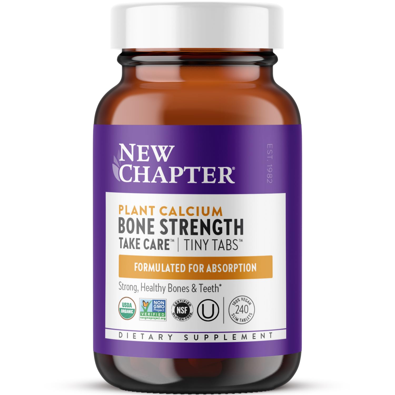 New Chapter Calcium – Bouteille de pastilles minuscules pour un apport quotidien possible au soutien osseux.