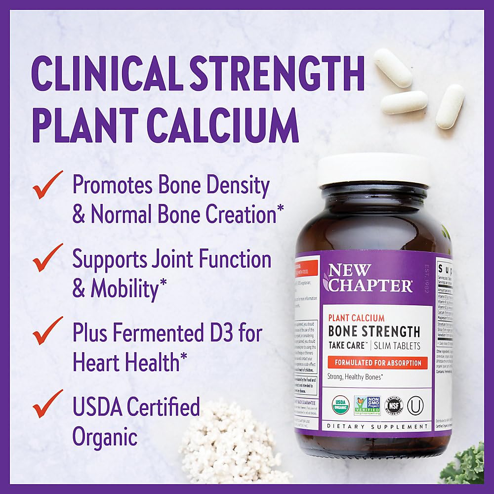 Capsules fines New Chapter Calcium faciles à avaler pour routine quotidienne.