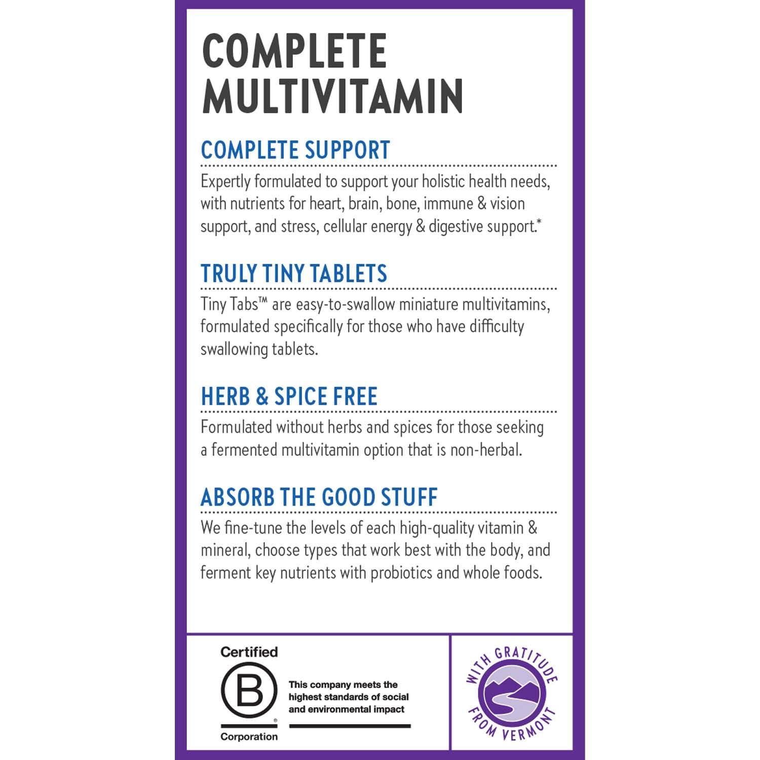 Qualité certifiée par New Chapter: biologique, sans OGM et sans gluten par NSF.