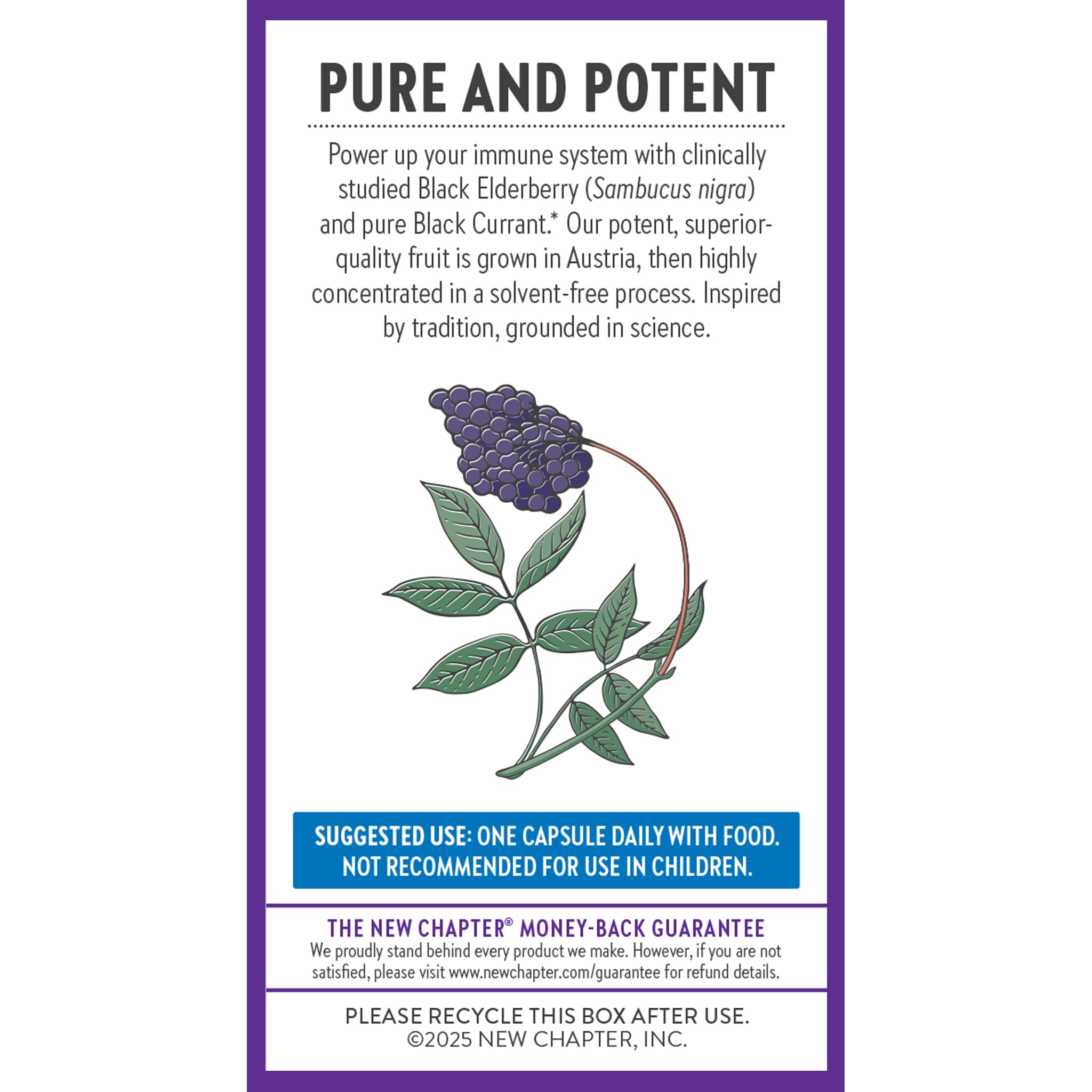 New Chapter Elderberry Force – sans gluten, convient à différents régimes.