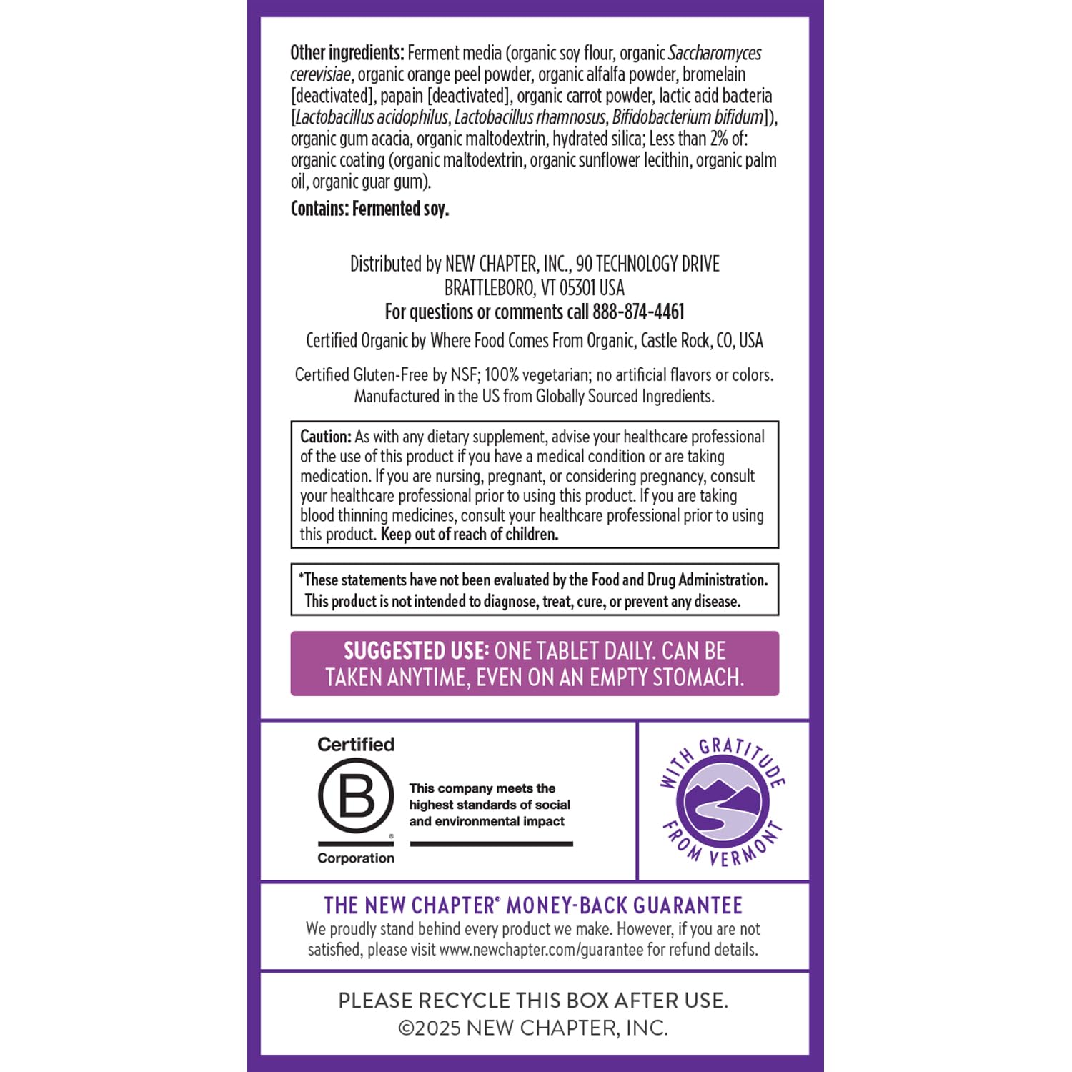 New Chapter Femmes 40+ – absorption digestive optimisée par les nutriments fermentés.