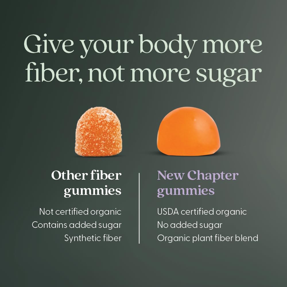 Gummies New Chapter dosage adulte: deux gommes et 4 g de fibres