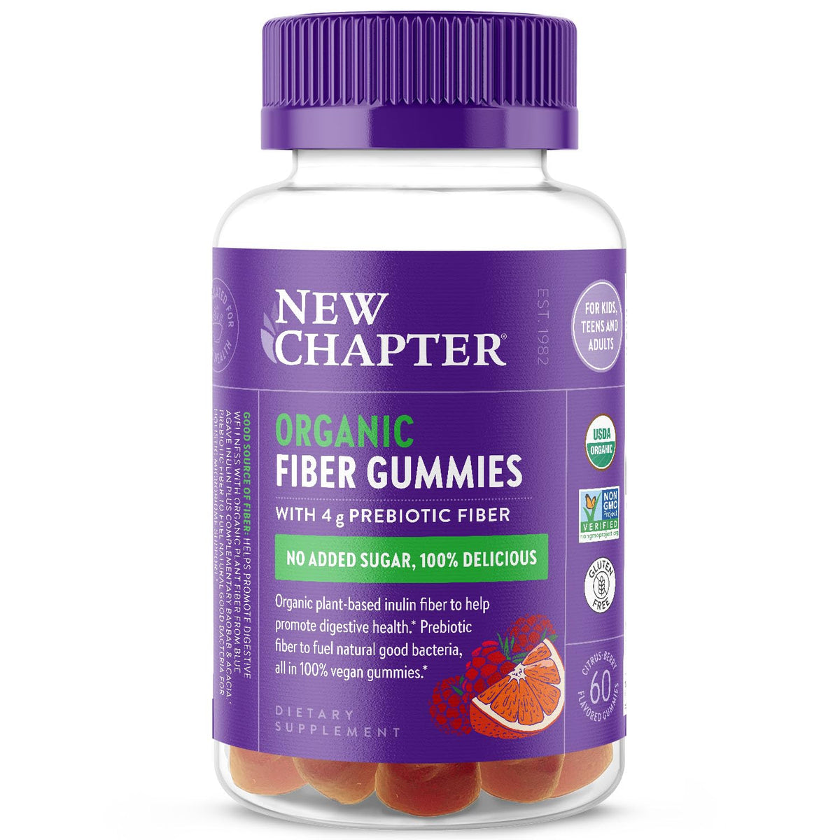 Gummies New Chapter emballage fibre organique pour toute la famille