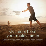 New Chapter Multivitamines Homme, bouteille ouverte, utilisation pratique lors des déplacements.