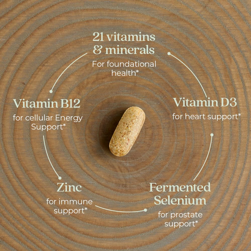 New Chapter Multivitamines Homme, étiquette biologique, ingrédients naturels et fermentation bénéfique.