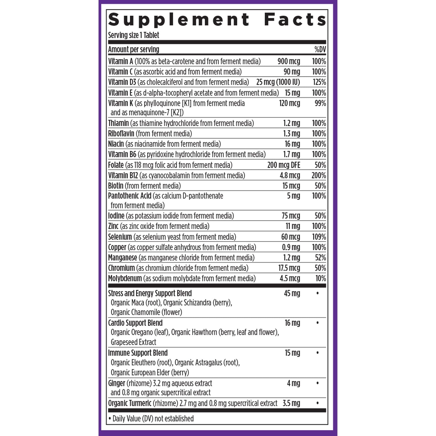 New Chapter Multivitamines Homme, non-OGM, respect des standards biologiques.