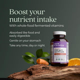 New Chapter Multivitamines Homme, comprimés visibles, formule quotidienne pratique sans allergènes.