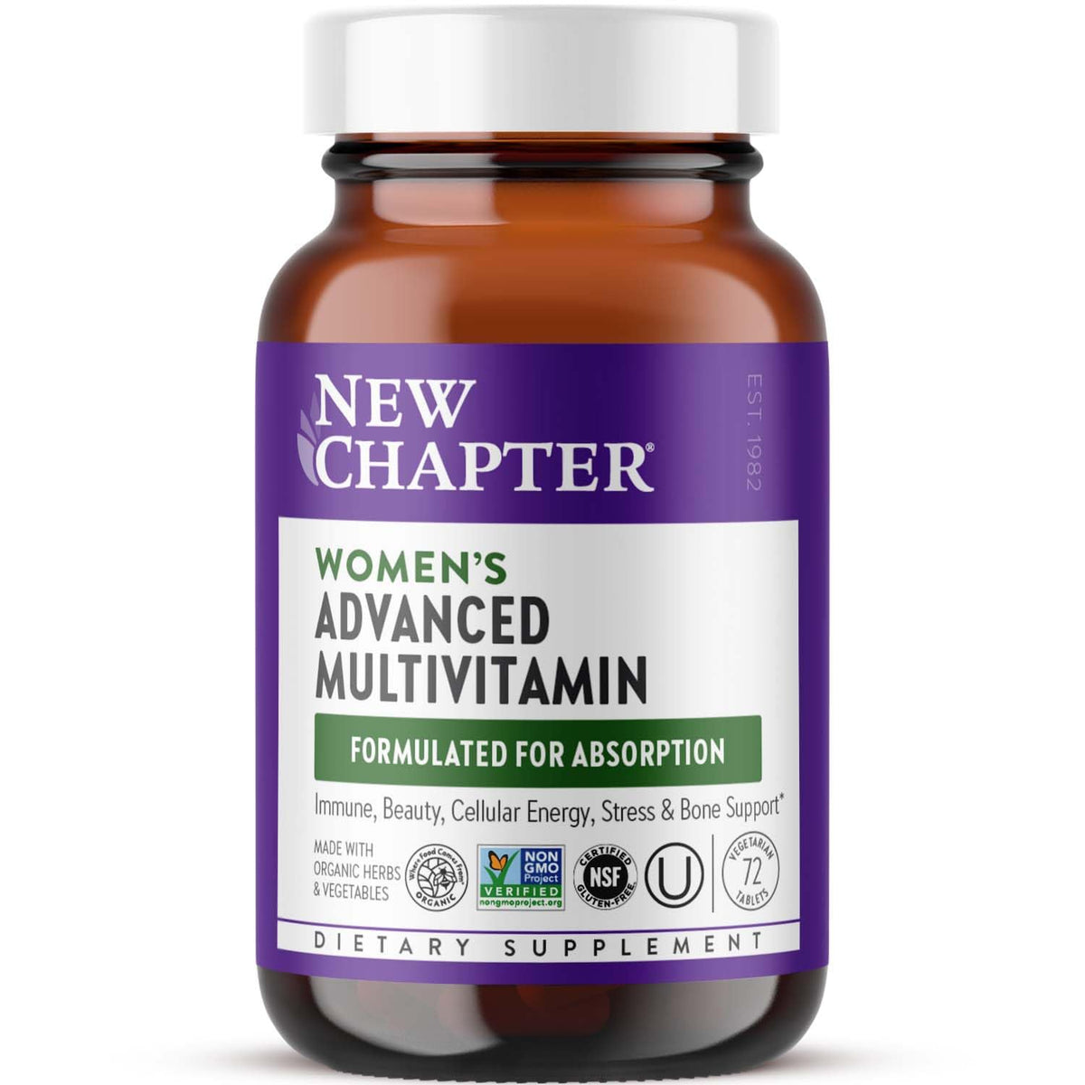 New Chapter multivitamine femme fermentée en flacon – énergie et bien-être au quotidien.