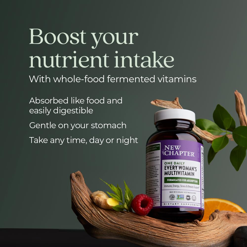Ingrédients fermentés and probiotiques New Chapter – absorption améliorée pour le quotidien.