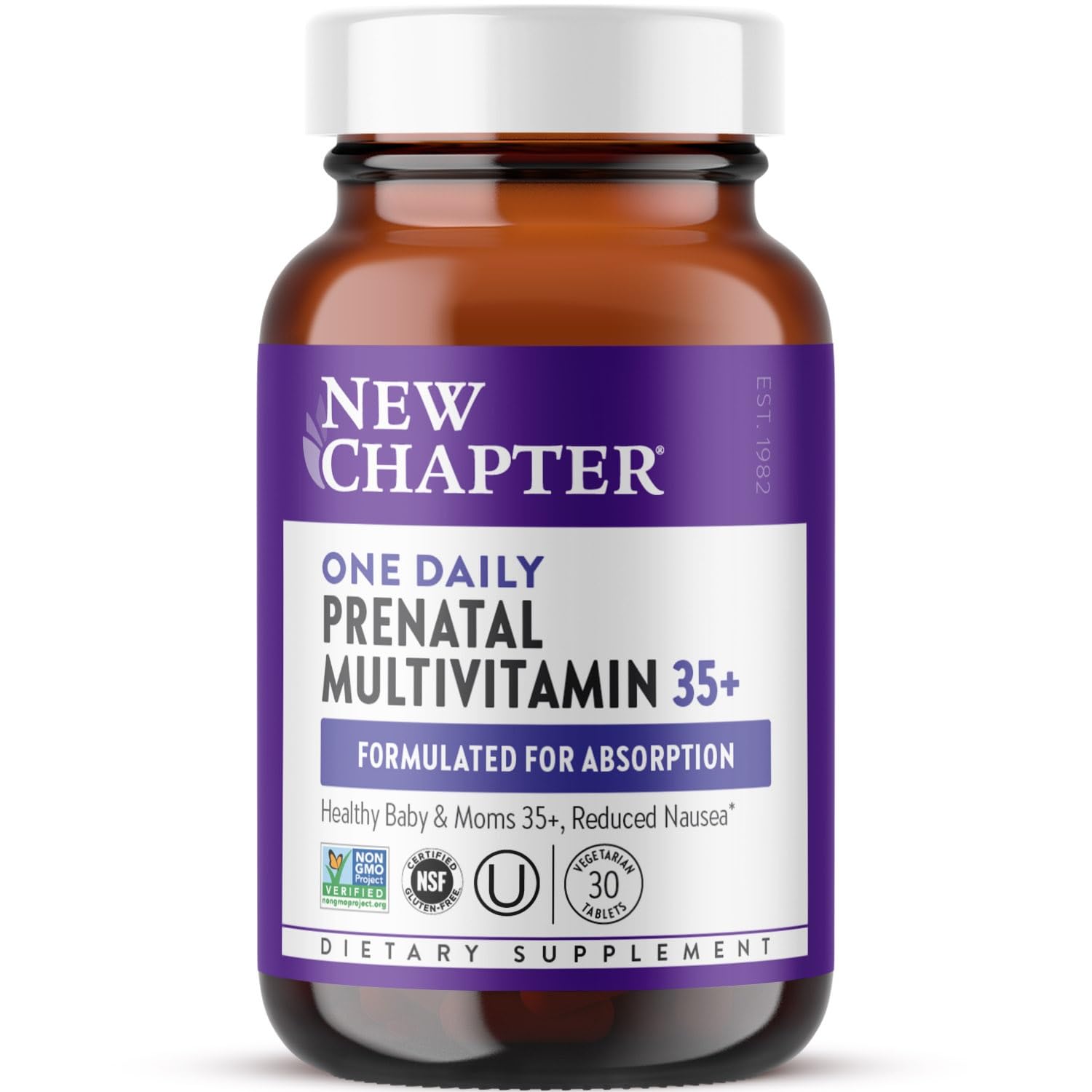 New Chapter Prénatal 35+ – comprimé quotidien facile, soutien nutritionnel pendant grossesse