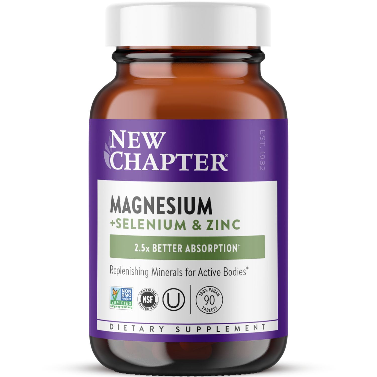 New Chapter tablettes mg-se-zn, soutien musculaire et récupération après l’effort.