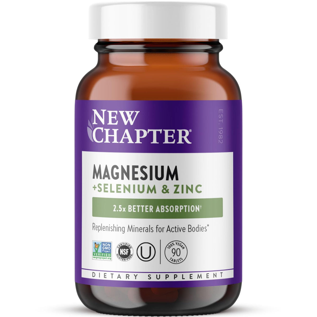 New Chapter tablettes mg-se-zn, soutien musculaire et récupération après l’effort.