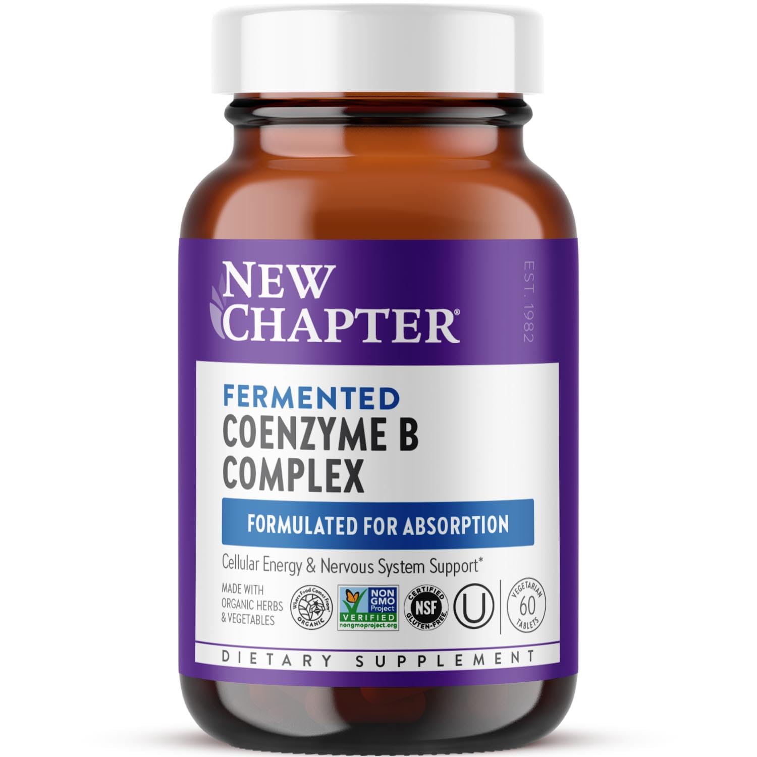 New Chapter Complexe B Fermenté — bouteille et étiquette, soutien énergie quotidienne