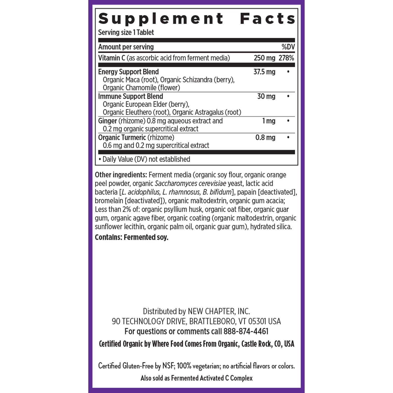 New Chapter Vitamine C Sureau: formule conçue pour l’absorption et estomac doux.