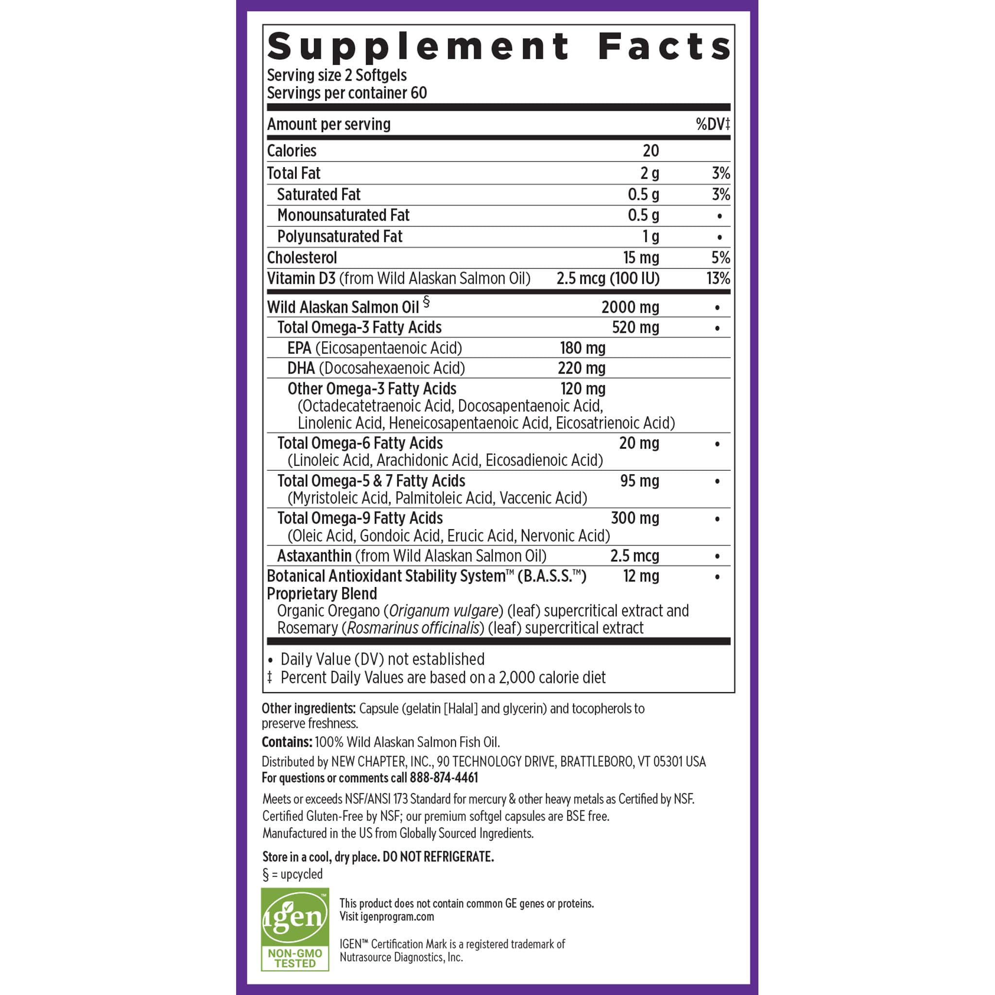 New Chapter Wholemega, vitamine D3 et astaxanthine incluses