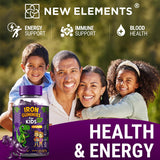 New Elements Dinosaure Fer Gummies sans gélatine, version végan.