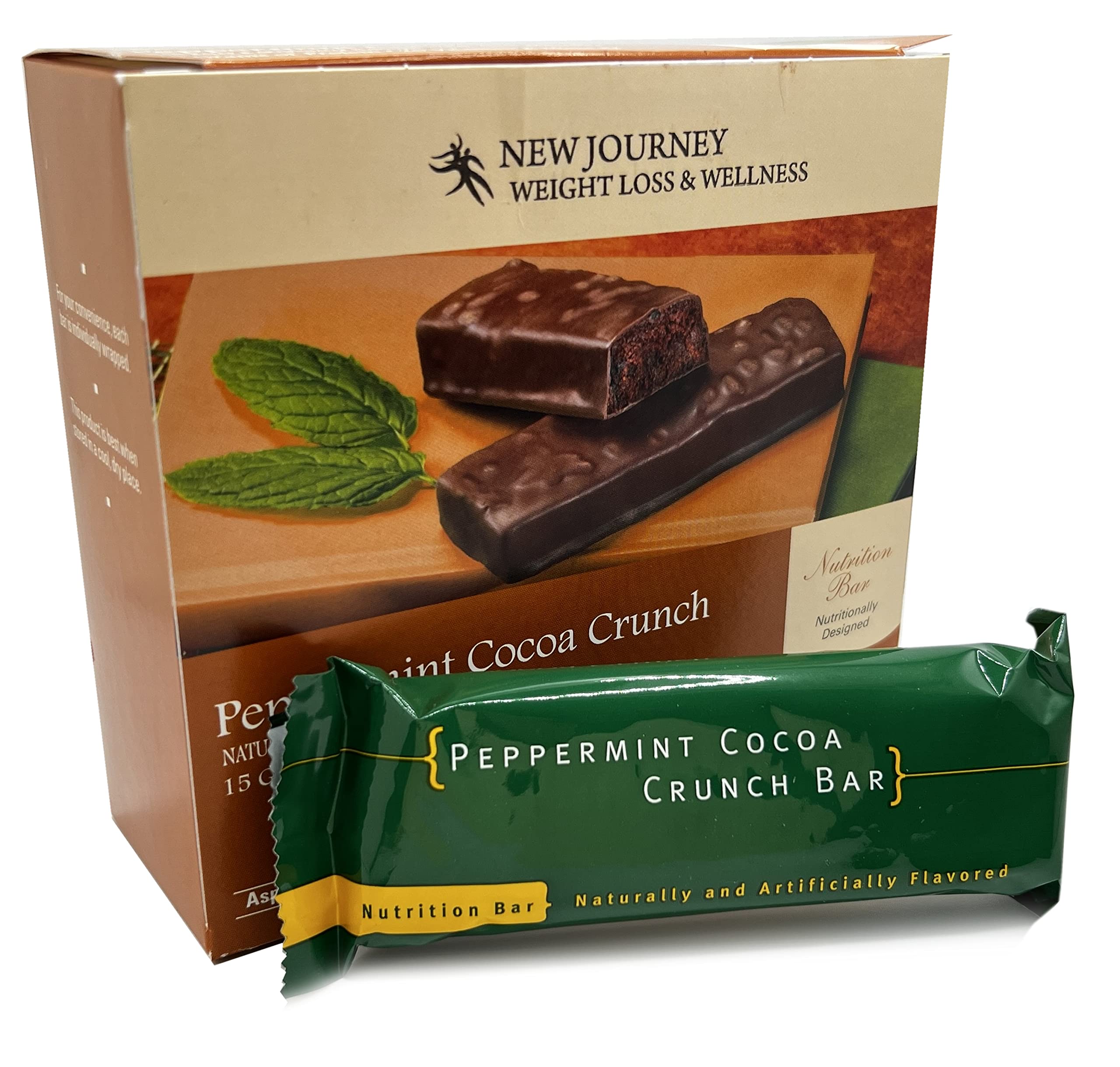 Fiche nutritionnelle de la barre New Journey Menthe Chocolat Croquant montrant les protéines.